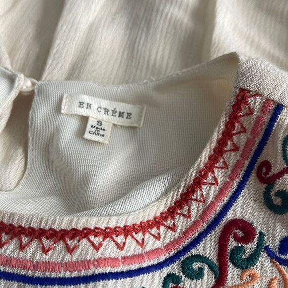 En Creme Floral Embroidered Boho Chic Dress size small - Picture 2 of 6
